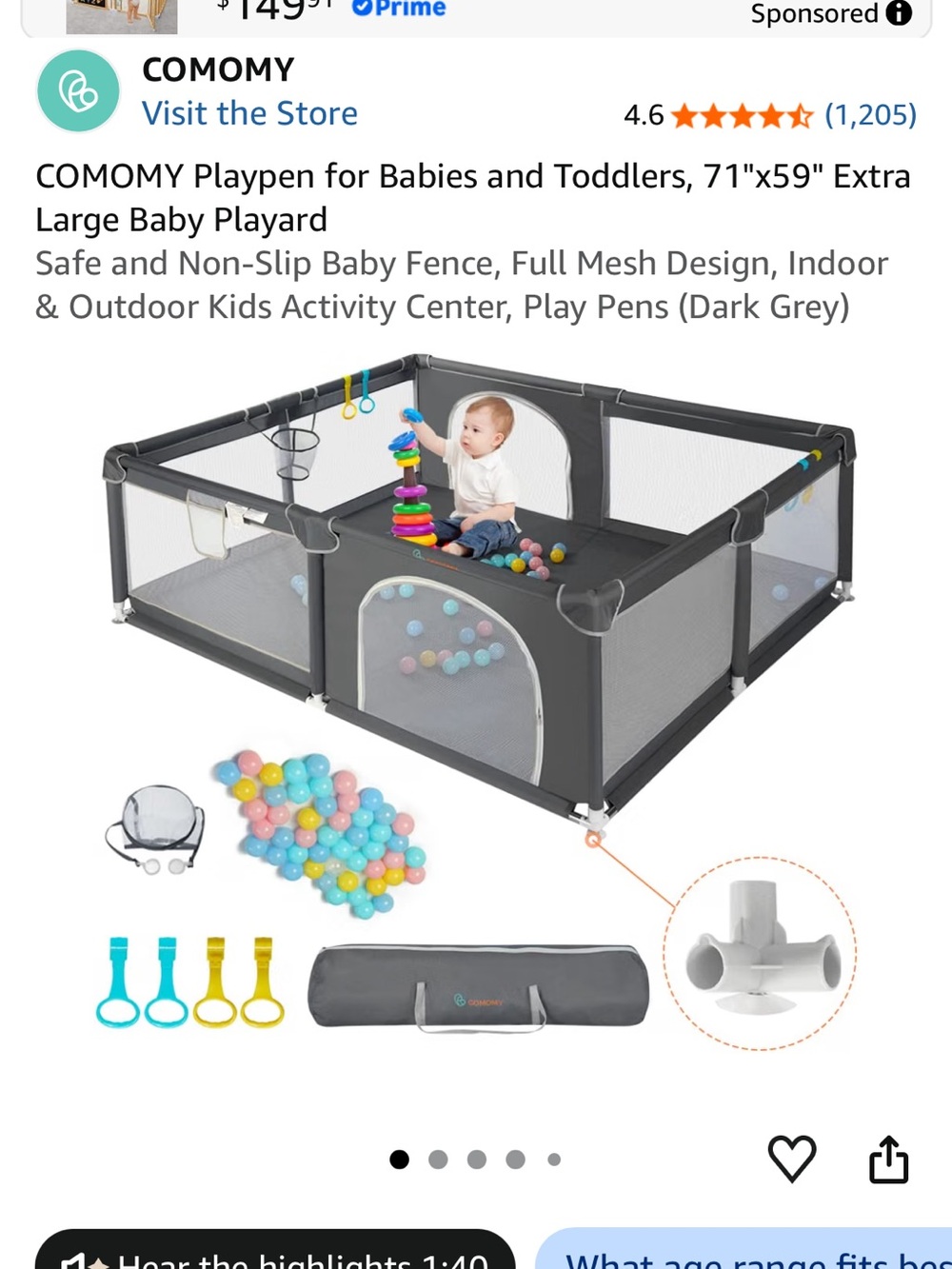 Gray Kids Playpen